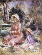 Pierre Renoir Madame Renoir and her Son Pierre oil on canvas